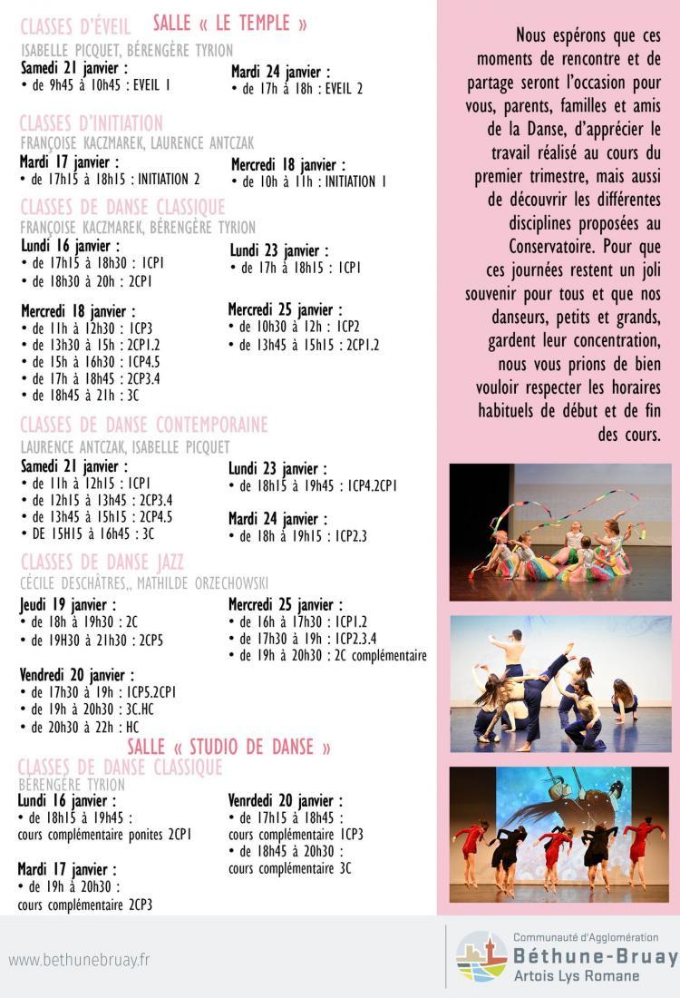 Programme portes ouvertes conservatoire de Bruay-La-Buissière Janvier 2023 Agglomération Béthune-Bruay